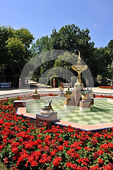 Ceramic fountain in the Park Gasset, Ciudad Real, Spain photo