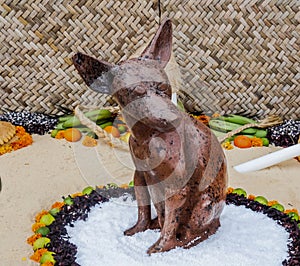 This ceramic hairless (and often toothless) Mexican dog was typi