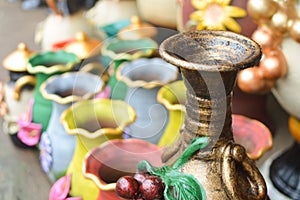 Ceramic handycrafts in the shops along the main road of San Juan Oriente in the highlands between Granada and Masaya, Nicara