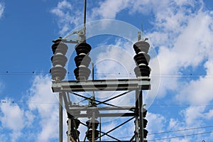 Ceramic Insulators at a neighborhood electrical sub station