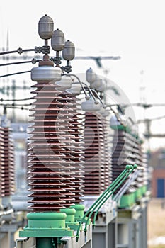 Ceramic isolators on power substation