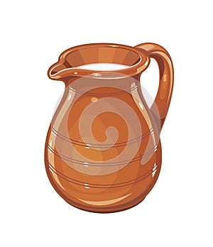 Ceramic jug with milk photo