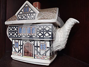 Ceramic Knick-Knack Shaped Like a Tea Kettle and House