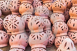 Ceramic lanterns for sale in the village of Faiyum