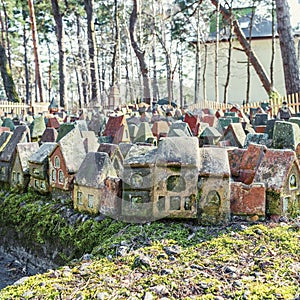 Ceramic model of medieval houses, streets of medieval Koenigsberg in Svetlogorsk, Russia