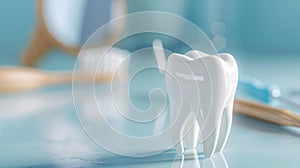 The ceramic model tooth.AI generated image