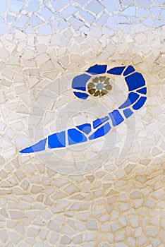 Ceramic mosaic by Gaudi photo