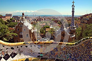 Ceramic mosaic in Park guell photo