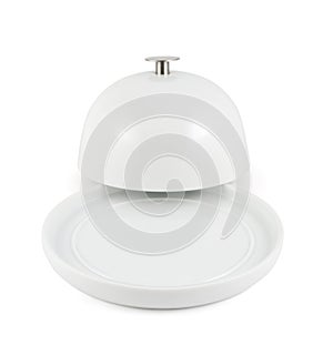 Ceramic plate cover over white dish