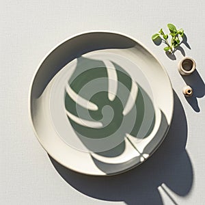 A ceramic plate sits on a