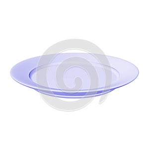 Ceramic plate on a white background is isolated.