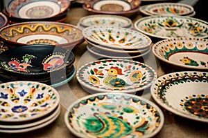 Ceramic plates with different patterns