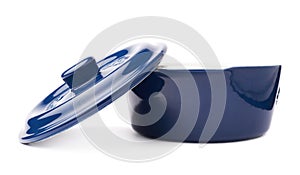 Ceramic pot pan isolated over white background