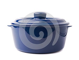 Ceramic pot pan isolated over white background