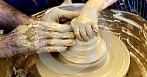 Ceramic potter hands