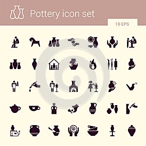 Ceramic products in the icon set in flat style. For website, print, decoration or other you ideas.