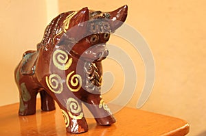 A ceramic Pucara Bull statues photo