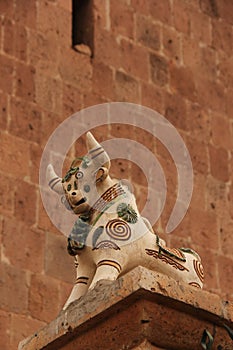 A ceramic Pucara Bull statues photo