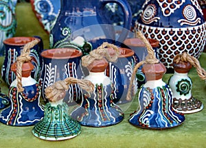 Ceramic traditional colored pottery, Romania