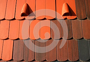Ceramic roof cover tiles photo