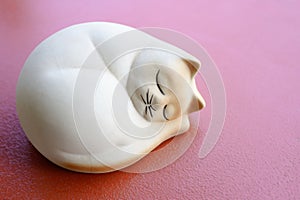 Ceramic sleeping cat doll