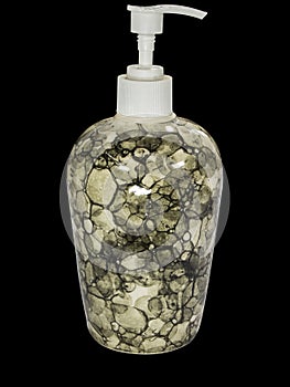 Ceramic soap dispenser grey patch pattern