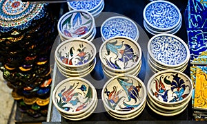 Ceramic souvenir bowls with Ottoman style patterns