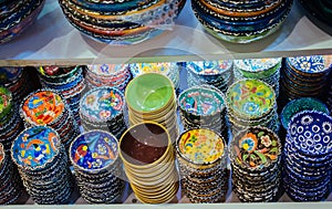 Ceramic souvenir bowls with Ottoman style patterns