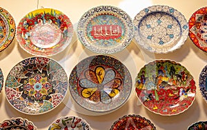 Ceramic souvenir bowls with Ottoman style patterns