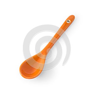 Ceramic spoon isolated on white background. Tablespoon for eat soup. Clipping paths object