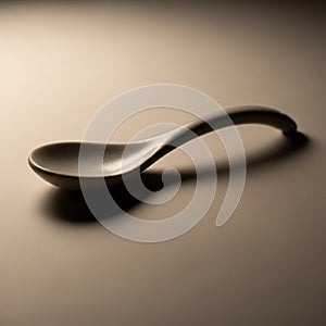 A ceramic spoon rests on a