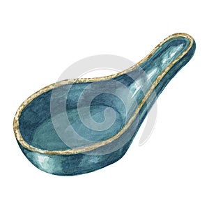 Ceramic spoon in watercolor