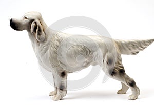 Ceramic statue english setter pedigree dog