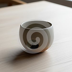 The ceramic is a subtle gradient of soft beige and orange hues