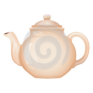 ceramic tea pot realistic style