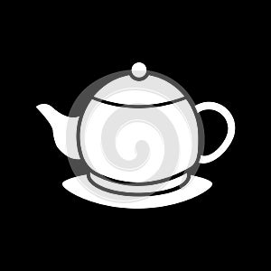 Ceramic teakettle dark mode glyph icon photo