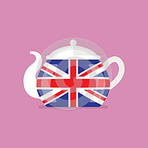 Ceramic teapot with flag of Great Britain