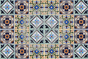 Ceramic tile background from Portugal with beautiful patterns.