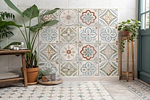 Ceramic tile design for bathroom wall decor