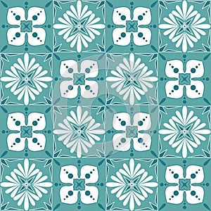Ceramic tile mosaic in Arabic Moroccan style, vector illustration