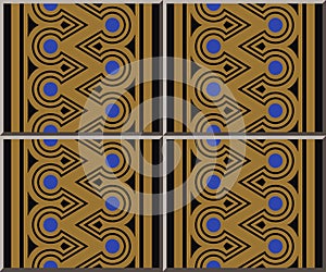 Ceramic tile pattern aboriginal triangle round cross frame line