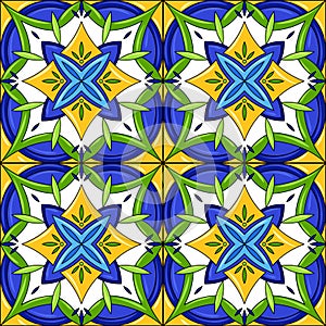 Ceramic tile pattern. Gorgeous seamless pattern. Can be used for wallpaper pattern fills web page background or surface
