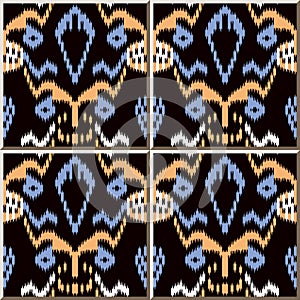 Ceramic tile pattern Sawtooth Edge Aboriginal Cross Frame