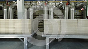 Ceramic tile plant, blanking and piercing of ceramic tiles, production of ceramic tiles
