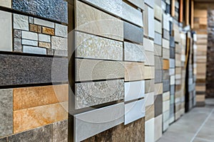 Ceramic Tile Samples on Display in Building Store