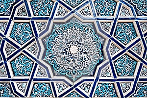 ceramic tile Uzbek mosaic with oriental Arabic Islamic pattern decorated with ornament