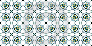 Ceramic tiled pattern. Floral seamless pattern for tile design. Isolated on a white background. Endless texture. Use for