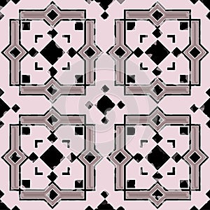 Ceramic tiles with seamless pattern in the Moroccan style.