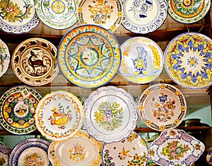 Ceramic traditional plates in Valencia