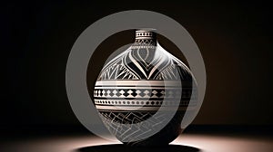 Ceramic vase featuring intricate geometric patterns